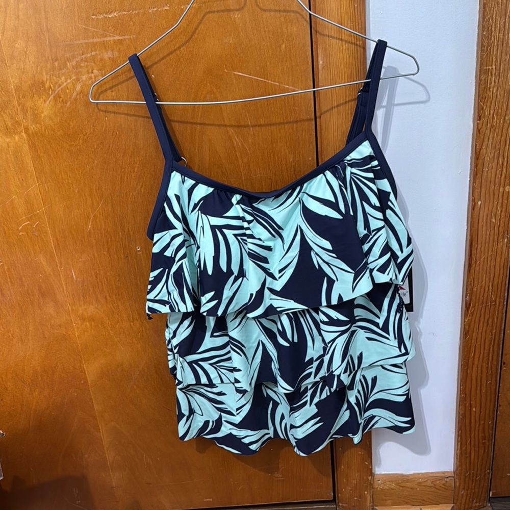 Maxine of Hollywood Blue and Green Ruffled Camisole